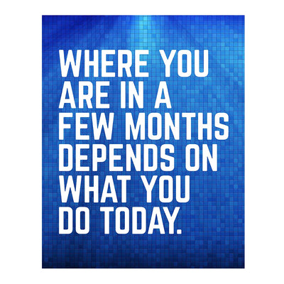 “Where You Are In A Few Months Depends On Today” Motivational Quotes Wall Art-11 x 14"