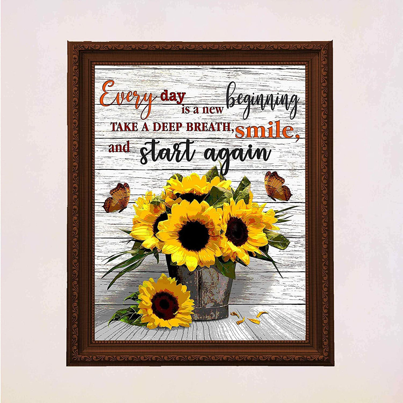 "Every Day Is A New Beginning" Inspirational Wall Art -11 x 14"