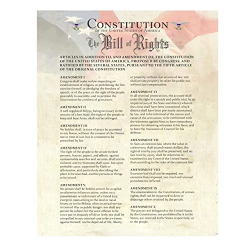 "Constitution of the USA &amp; Bill of Rights"- Patriotic Poster Print. 11 x 14"