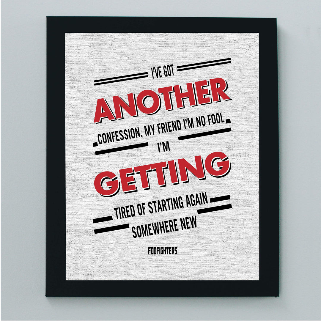 Foo Fighters-?Best of You?-Song Lyrics Wall Art- 8 x 10" Typographic Music Poster Print-Ready to Frame. Modern Home-Office-Studio-Bar D?cor. Perfect Grunge Gift for All Rock Music &amp; Foo Fans!