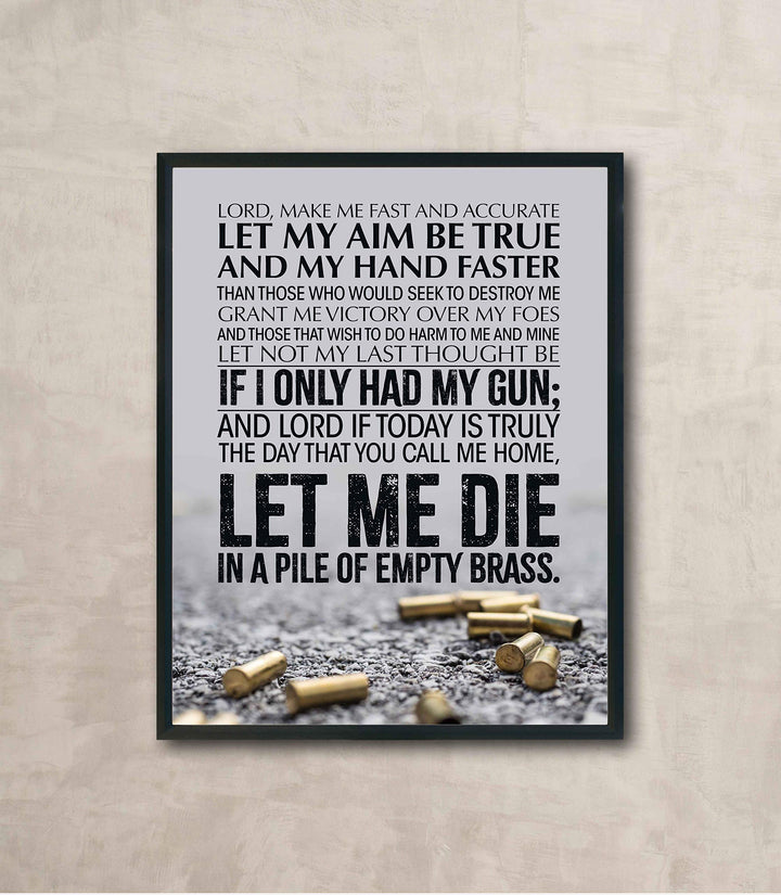 Lord, Make Me Fast &amp; Accurate Gun Prayer Wall Art Sign -11 x 14" Pro Second Amendment Poster Print-Ready to Frame. Rustic Decor for Home-Man Cave-Garage-Shop. Perfect Gift for All Gun Owners!
