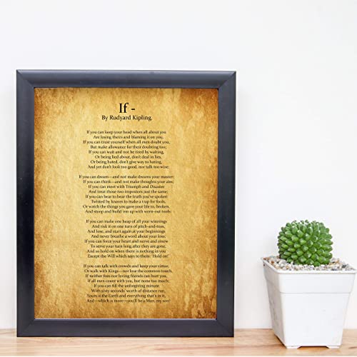 "IF You Can Keep Your Head"- Rudyard Kipling Poem Page Print-8 x 10"