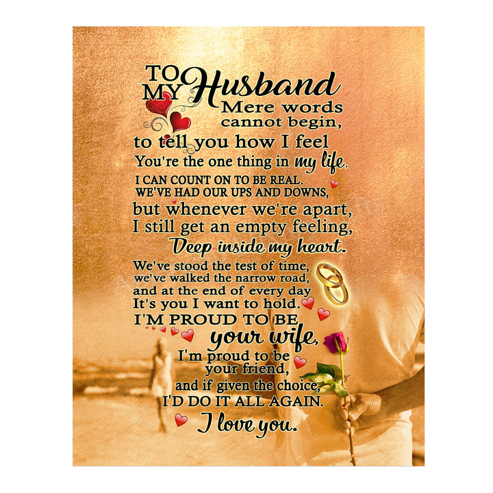 To My Husband-I Love You-Poetic Wall Art Decor-11 x 14" Love &amp; Marriage Poem Print-Ready to Frame. Romantic Gift for Spouse-Partner-Newlyweds. Perfect for Wedding-Anniversary-Father&