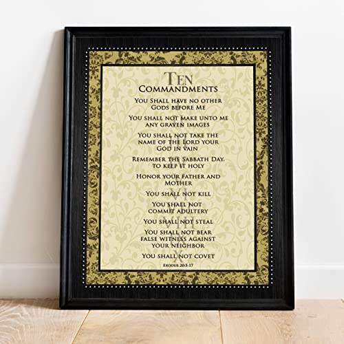 "The Ten Commandments"-Exodus 20:3-17-Bible Verse Wall Art-11 x 14"