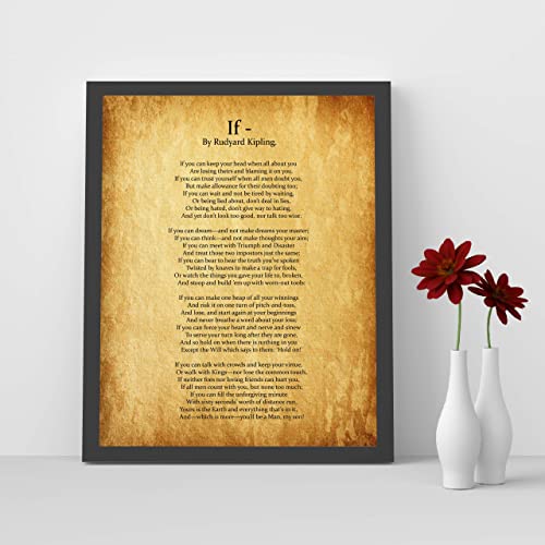 "IF You Can Keep Your Head"- Rudyard Kipling Poem Page Print-8 x 10"