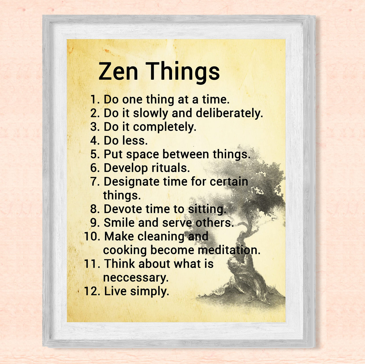 Zen Things - Live Simply Spiritual Quotes Wall Art- 8 x 10" Inspirational Meditation Print -Ready to Frame. Motivational Decor for Home-Yoga Studio-Office. Great Positive Decoration for All!