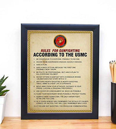 "Rules for Gunfighting According to the USMC"-U.S. Marine Corps Wall Art- 8 x 10"