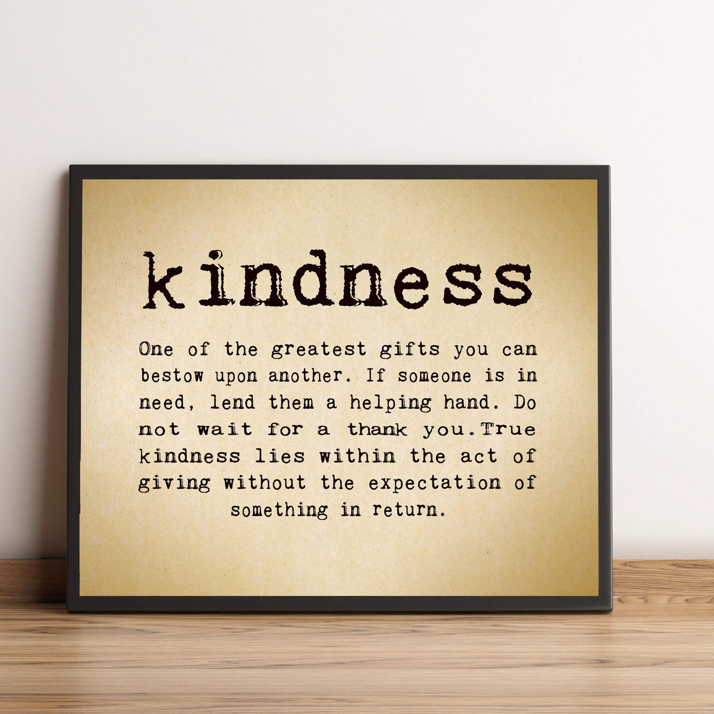 Kindness-One of the Greatest Gifts You Can Bestow-Inspirational Wall Art Sign -10 x 8" Typographic Poster Print-Ready to Frame. Motivational Home-Office-Classroom Decor. Great Reminder To Be Kind!