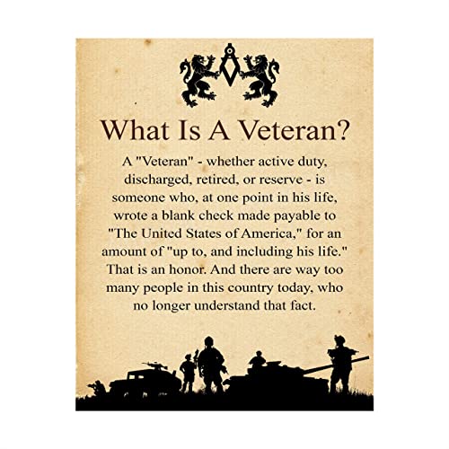 "What Is A Veteran"-Patriotic Wall Art Sign -8 x 10"