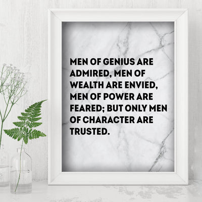 Men of Character Are Trusted Motivational Wall Art -8 x 10" Typographic Man Cave Print -Ready to Frame. Inspirational Home-Office-Men's Club-School Decor. Great Gift & Advice for All Gentlemen!