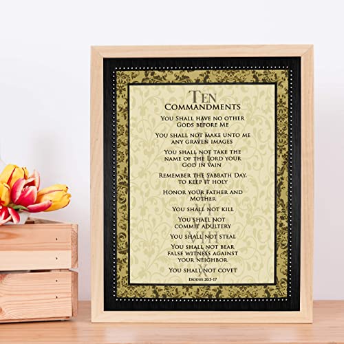 "The Ten Commandments"-Exodus 20:3-17-Bible Verse Wall Art-11 x 14"