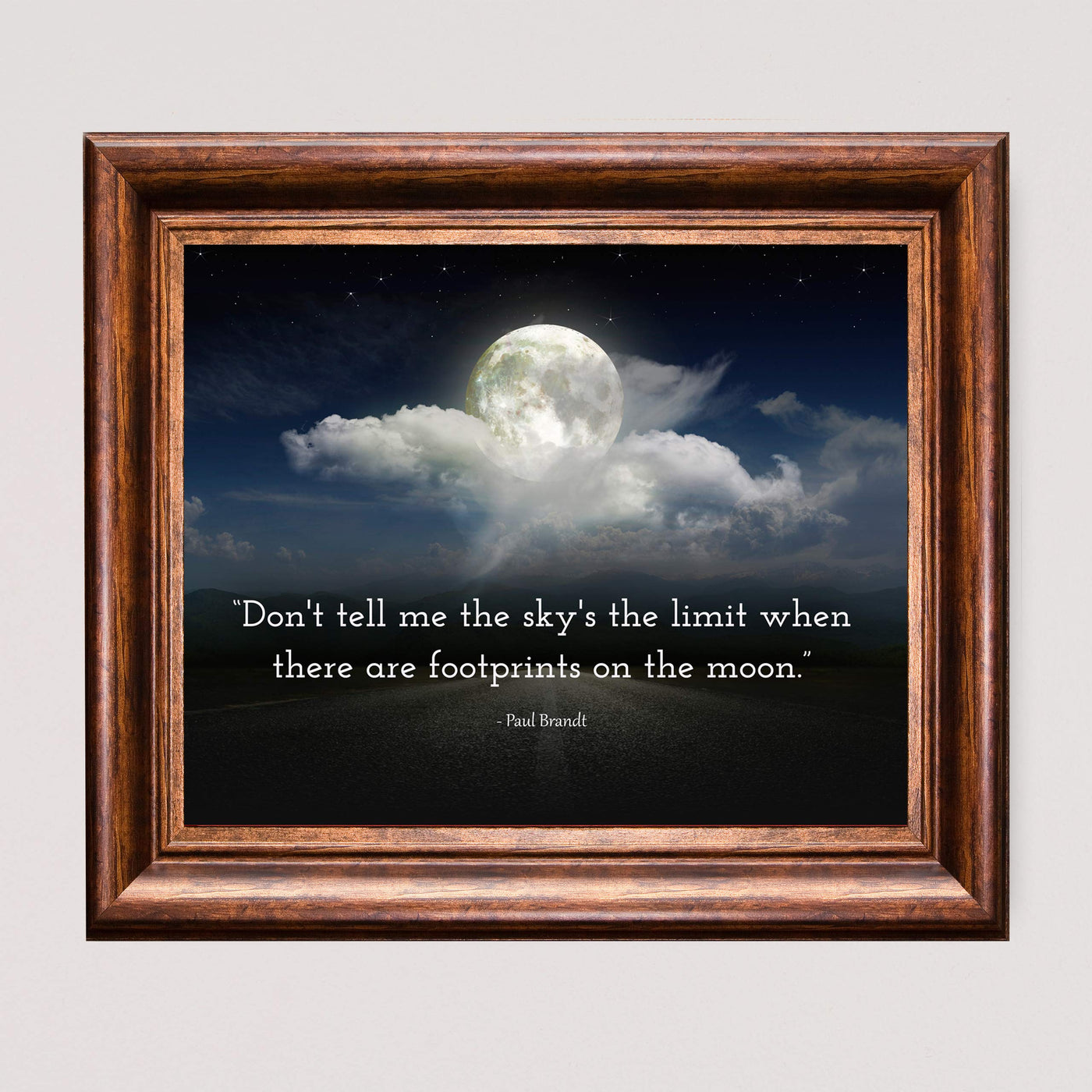 Paul Brandt-"Don't Tell Me the Sky's the Limit-Footprints on the Moon"-Song Lyrics Wall Art-10 x 8" Country Music Poster Print-Ready to Frame. Perfect Home-Office-Studio-Bar-Cave Decor. Great Gift!