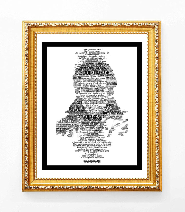Bruce Springsteen-"Thunder Road"-Music Lyrics Wall Art -11 x 14"