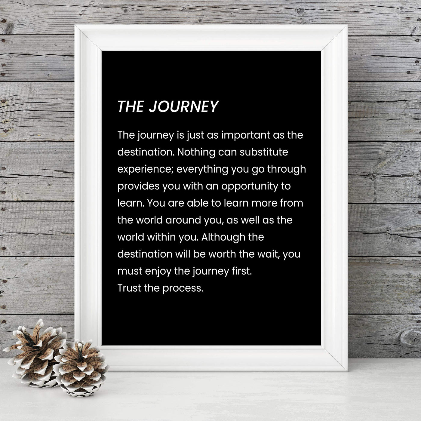 The Journey Inspirational Quotes Wall Art Sign -8 x 10" Motivational Poster Print-Ready to Frame. Modern Typographic Design. Positive Home-Office-School Decor. Life Is All About the Journey!