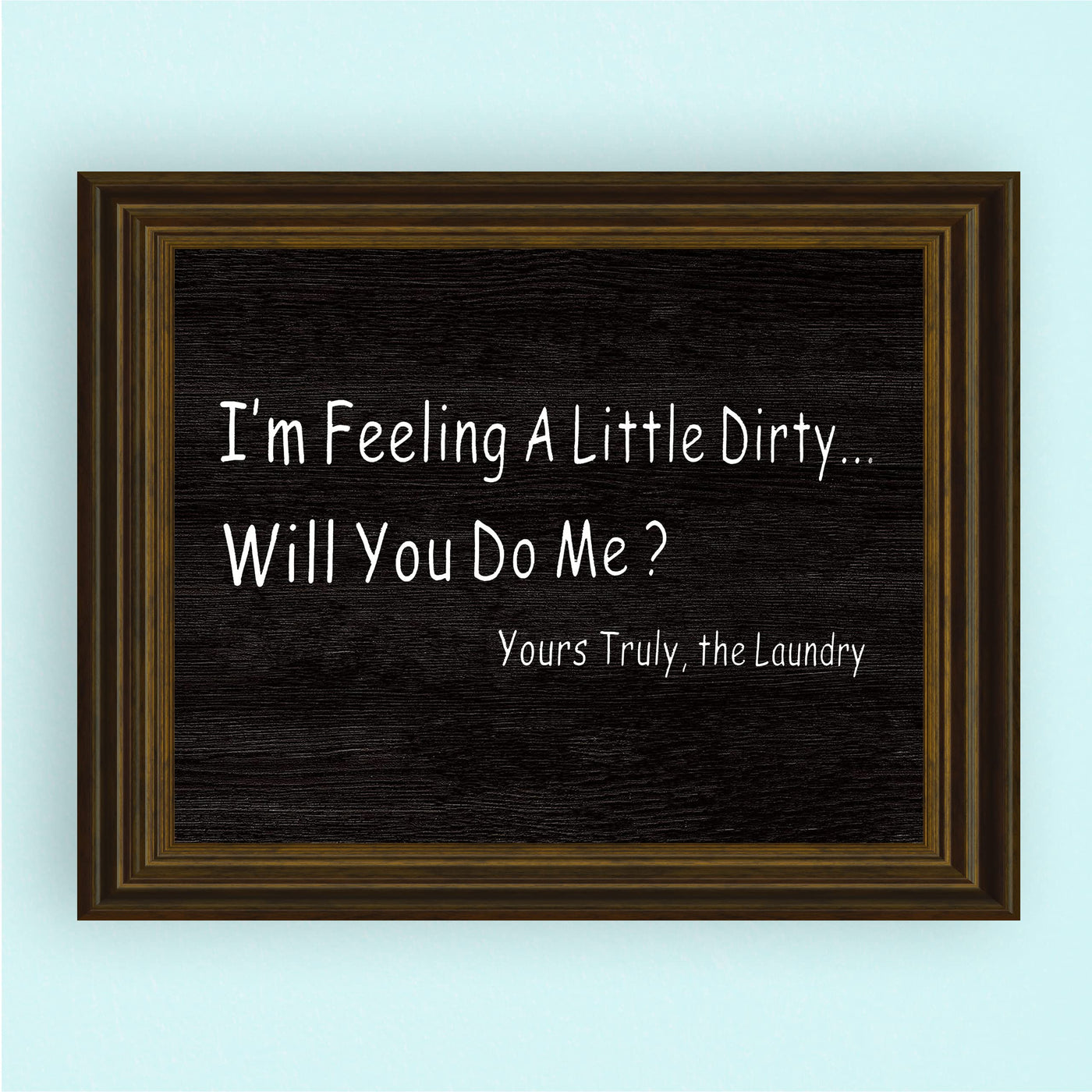 Feeling Dirty-Will You Do Me? -The Laundry-Funny Wall Art Decor -10 x 8" Vintage Replica Wood Design Photo Print-Ready to Frame. Home-Guest House-Accessories. Fun Sign to Inspire Home Duties!