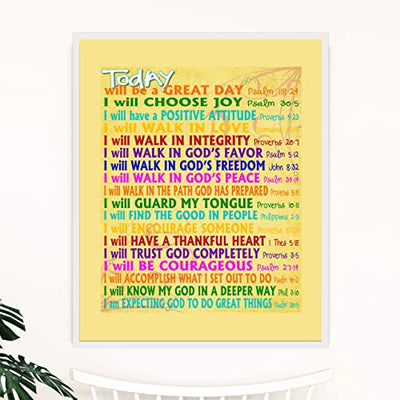 "Today Will Be A Great Day"-Bible Verse Wall Art-11 x 14"