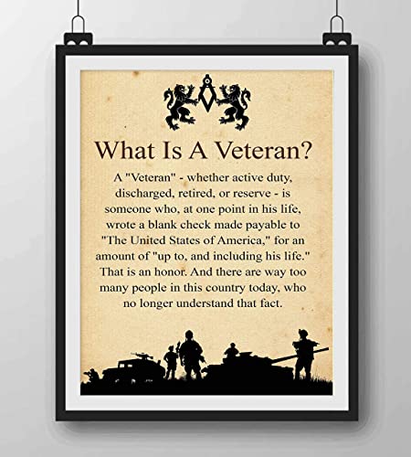 "What Is A Veteran"-Patriotic Wall Art Sign -8 x 10"