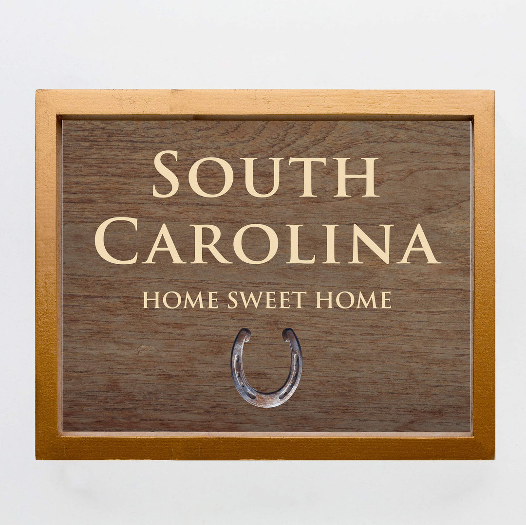South Carolina-Home Sweet Home Inspirational Family Wall Art-10x8" Country Rustic State Print-Ready to Frame. Home-Office-Welcome-Farmhouse Decor. Great Housewarming Gift! Printed on Photo Paper.