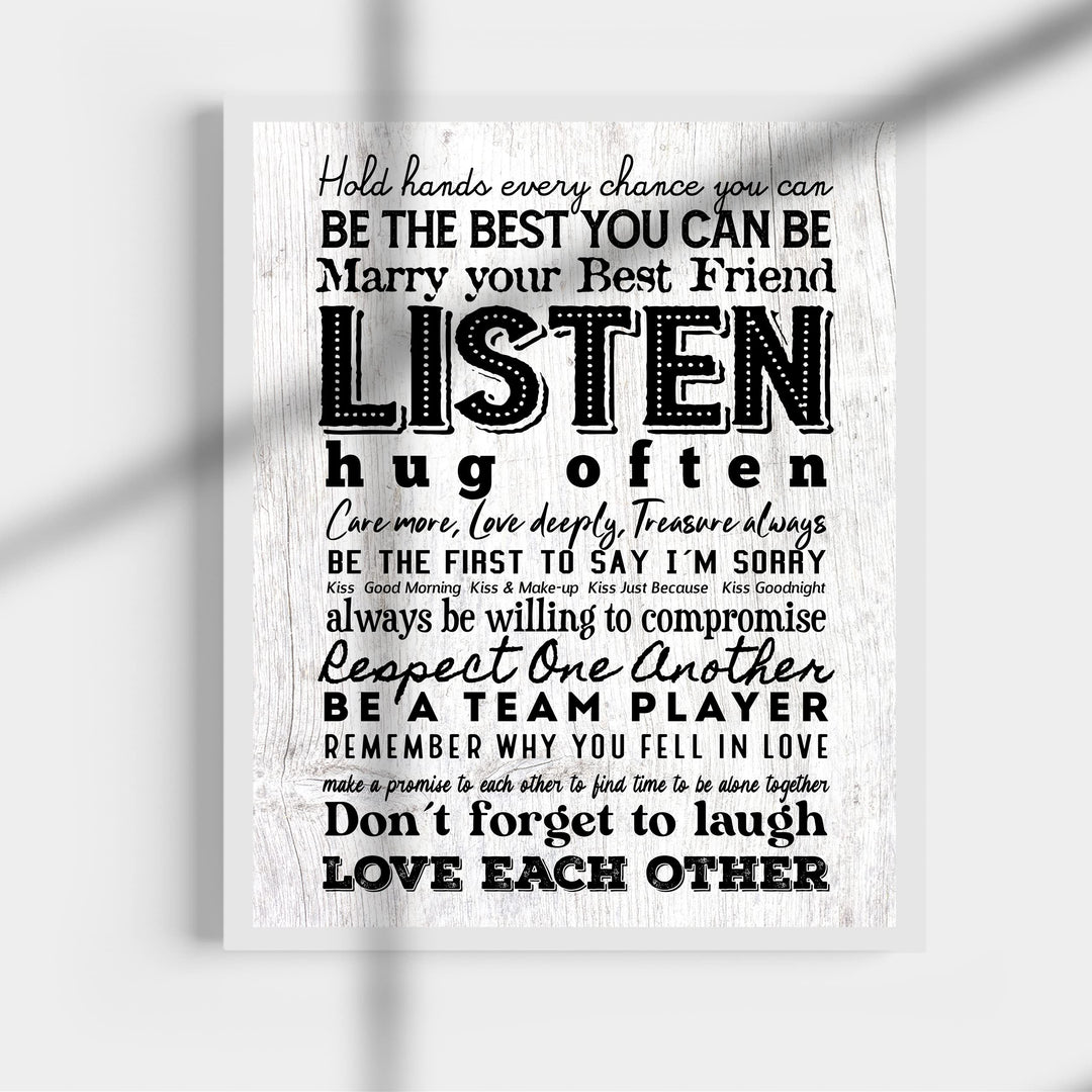 "Marry Your Best Friend" Love Quotes Wall Art Decor -11 x 14" Inspirational Marriage Poster Print-Ready to Frame. Romantic Wedding &amp; Anniversary Gift for Husband, Wife &amp; Newlyweds.