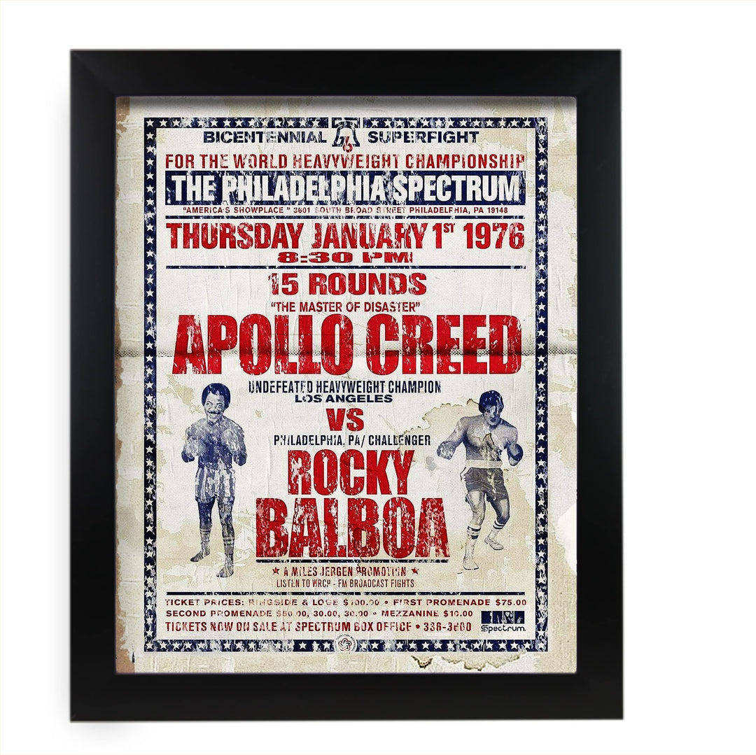 Apollo Creed vs Rocky Balboa Vintage Boxing Movie Wall Sign -11 x 14" Distressed Poster Print-Ready to Frame. Home-Office-Gym-Locker Room Decor. Perfect Gift for Fans! Printed on Photo Paper.
