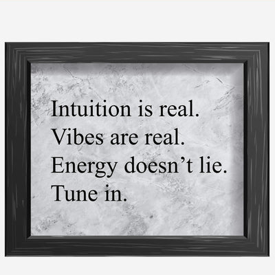Energy Doesn't Lie-Tune In Spiritual Quotes Wall Art- 10 x 8" Modern Typographic Print-Ready to Frame. Inspirational Home-Studio-Dorm-Meditation-Zen Decor! Great Positive Decoration for All!