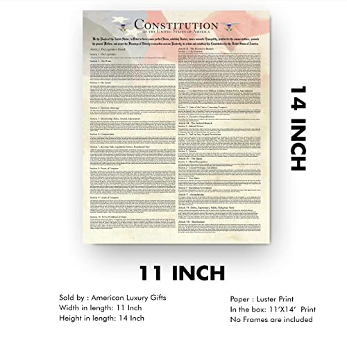 "Constitution of the United States of America"-Patriotic Poster Print -11x14"