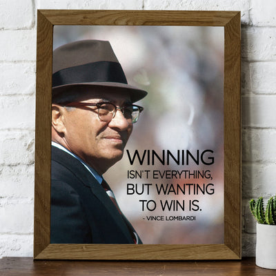 Winning Isn't Everything Motivational Vince Lombardi Quotes Wall Art -8 x 10" Inspirational Picture Print -Ready to Frame. Home-Coach Office-Gym-Locker Room Decor. Great Gift for All Coaches!