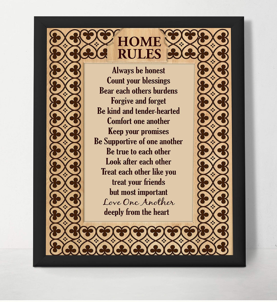 Home Rules-Love One Another-8 x 10" Family Wall Art Sign-Ready to Frame. Modern Inspirational Poster Print for Home-Office-Family Room Decor. Perfect Gift for Mothers! Great House Rules to Live By!