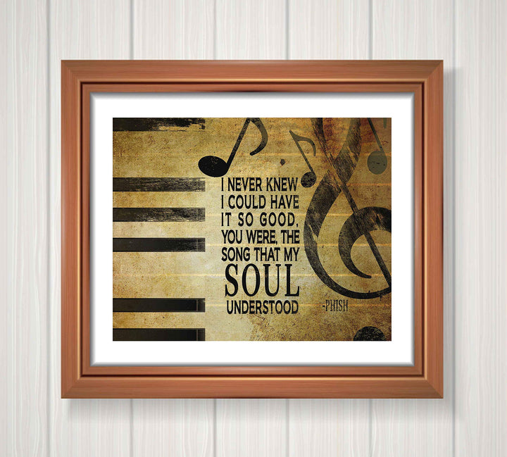 Phish-"You Were the Song That My Soul Understood"-Joy Song Lyrics Wall Art- 8 x 10" Typographic Music Poster Print-Ready to Frame. Modern Home-Office-Studio-Bar D?cor. Perfect Gift for Phish Fans!