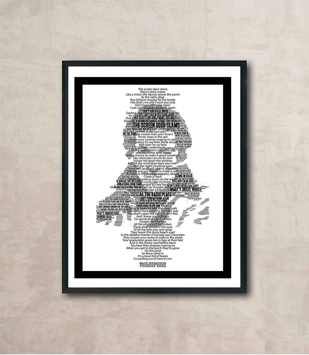 Bruce Springsteen-"Thunder Road"-Music Lyrics Wall Art -11 x 14"