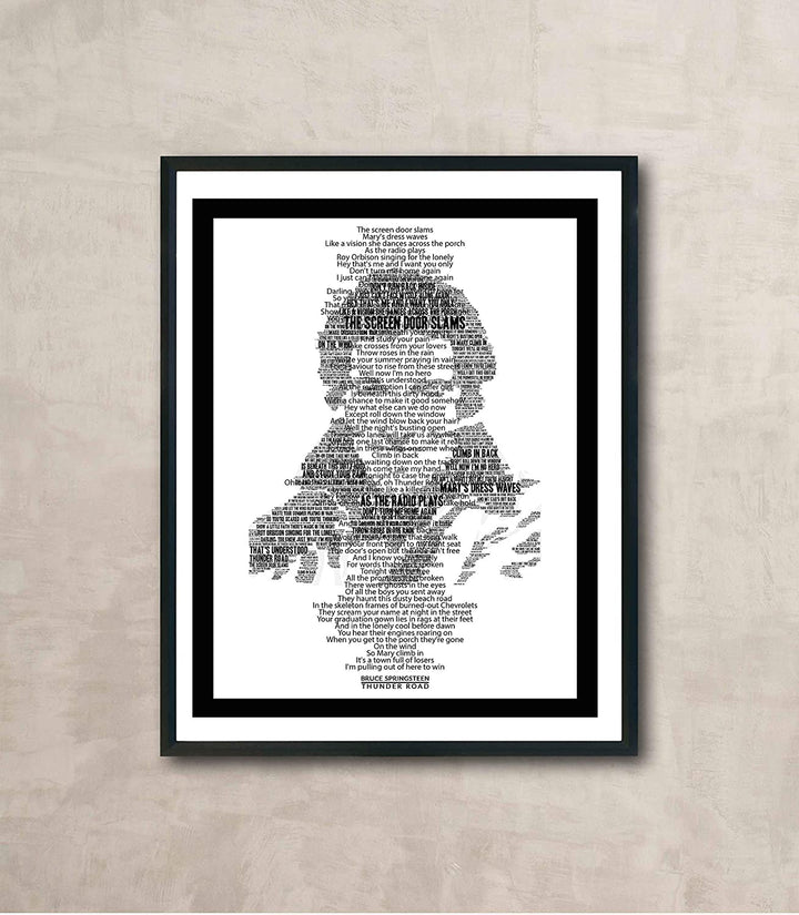 Bruce Springsteen-"Thunder Road"-Music Lyrics Wall Art -11 x 14"
