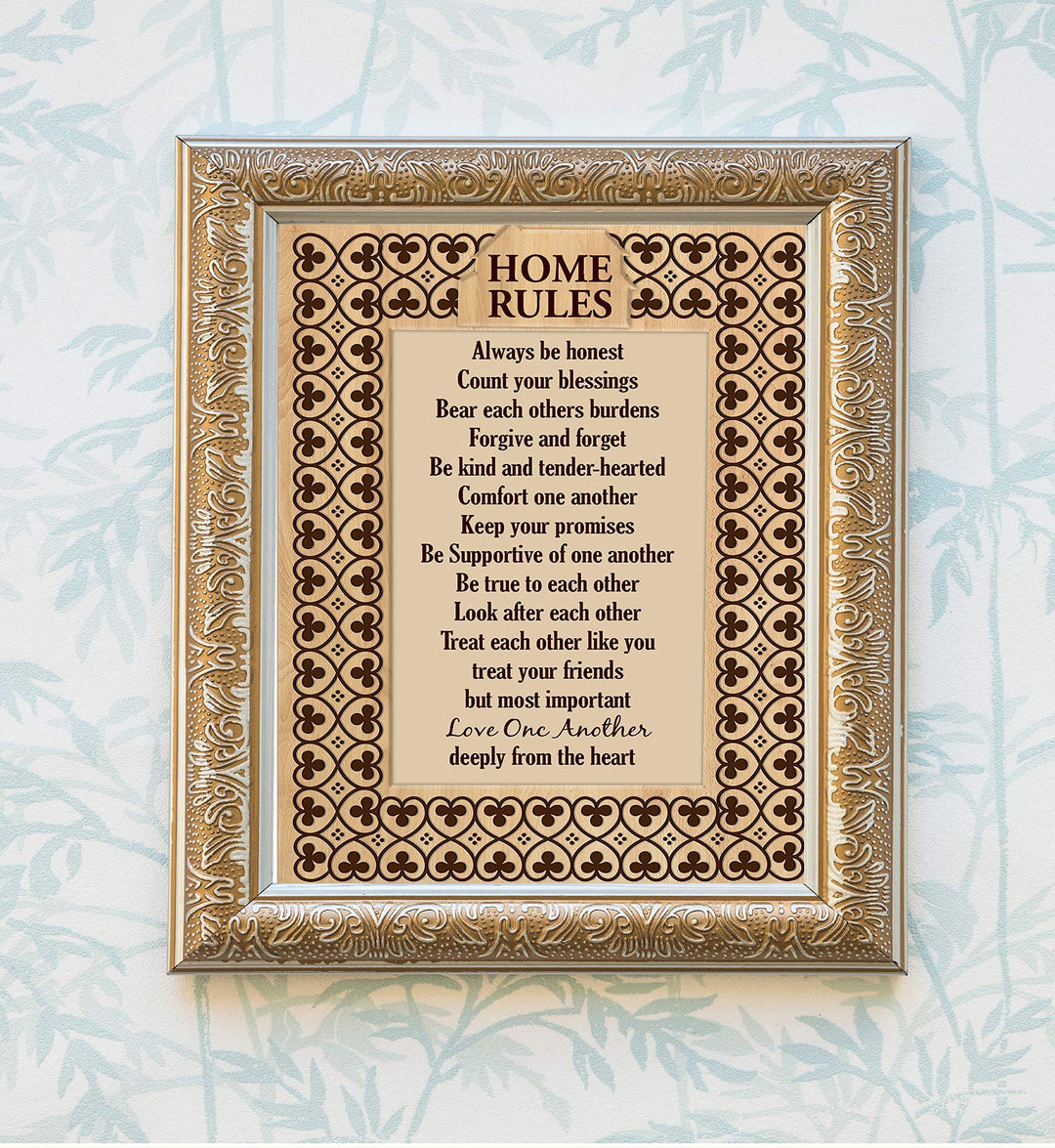 Home Rules-Love One Another-8 x 10" Family Wall Art Sign-Ready to Frame. Modern Inspirational Poster Print for Home-Office-Family Room Decor. Perfect Gift for Mothers! Great House Rules to Live By!