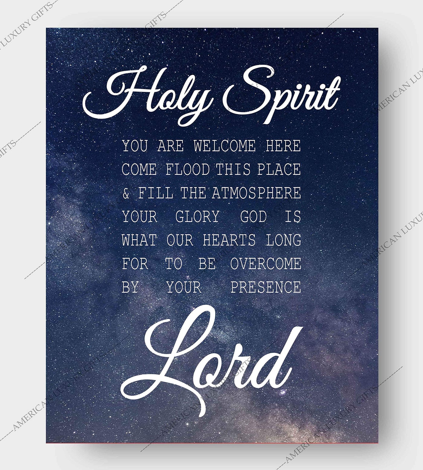 Holy Spirit-Overcome By Your Presence Lord-Bible Verse Wall Art -8 x 10" Starry Night Scripture Print-Ready to Frame. Inspirational Home-Office-Entryway Decor. Great Christian Gift of Faith!