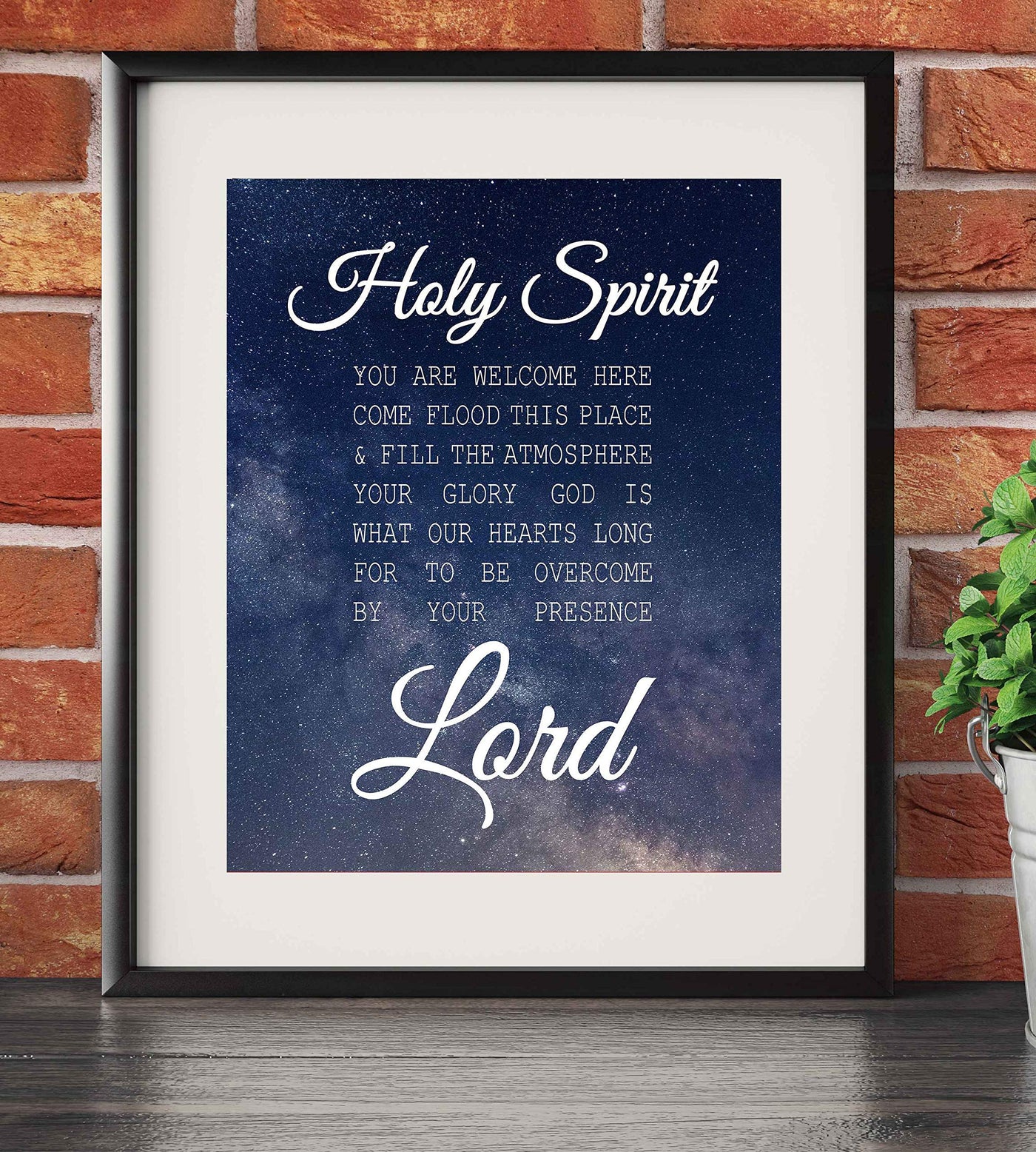 Holy Spirit-Overcome By Your Presence Lord-Bible Verse Wall Art -8 x 10" Starry Night Scripture Print-Ready to Frame. Inspirational Home-Office-Entryway Decor. Great Christian Gift of Faith!