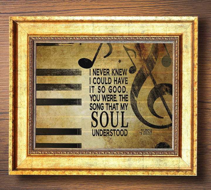 Phish-"You Were the Song That My Soul Understood"-Joy Song Lyrics Wall Art- 8 x 10" Typographic Music Poster Print-Ready to Frame. Modern Home-Office-Studio-Bar D?cor. Perfect Gift for Phish Fans!