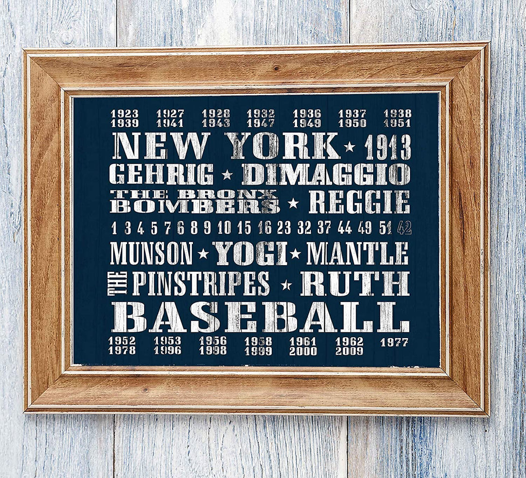 "New York Yankees-Baseball"-Vintage MLB Players Poster Print- 10 x 8"