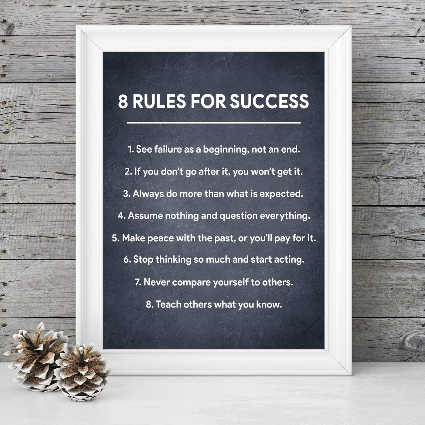 8 Rules for Success-Inspirational Life Quotes Wall Art -8 x 10" Fierce Motivational Wall Print-Ready to Frame. Home-Office-Studio-Dorm Decor. Perfect Desk & Cubicle Sign. Great Gift of Motivation!