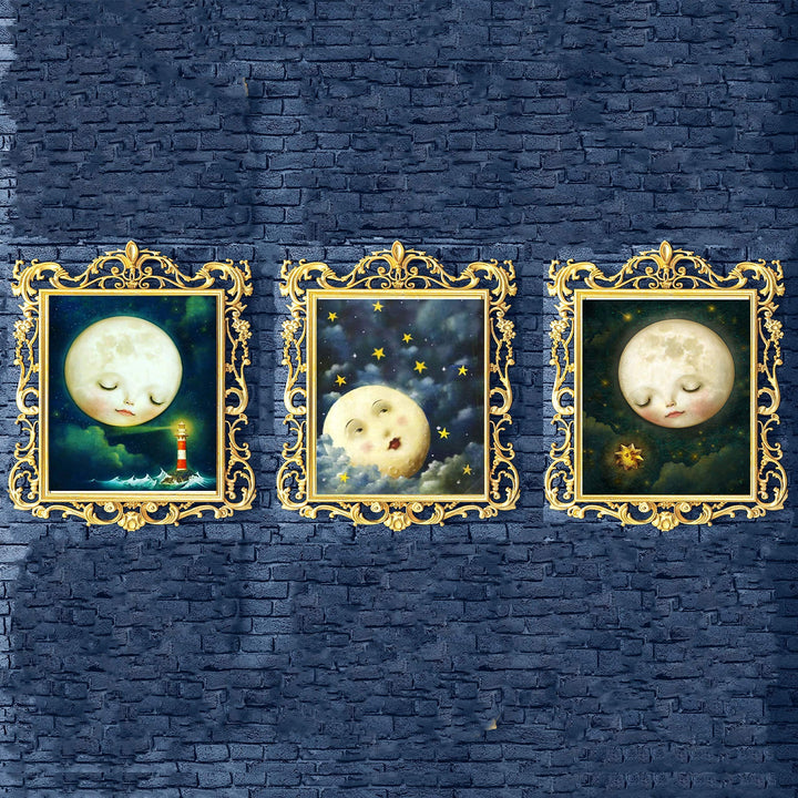 Goodnight Sweet Moon &amp; Stars- 3 Image Set- 8 x 10&