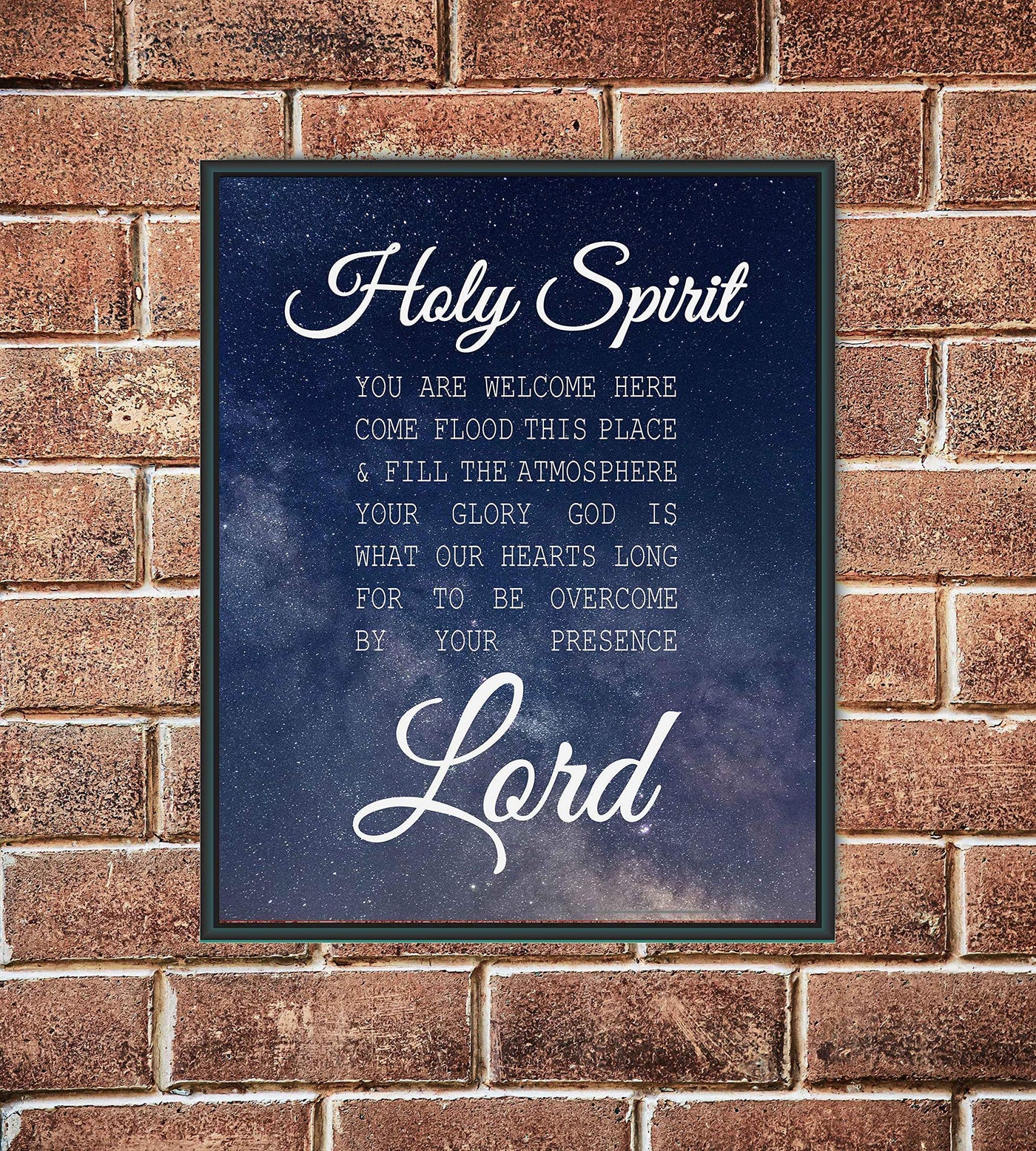 Holy Spirit-Overcome By Your Presence Lord-Bible Verse Wall Art -8 x 10" Starry Night Scripture Print-Ready to Frame. Inspirational Home-Office-Entryway Decor. Great Christian Gift of Faith!