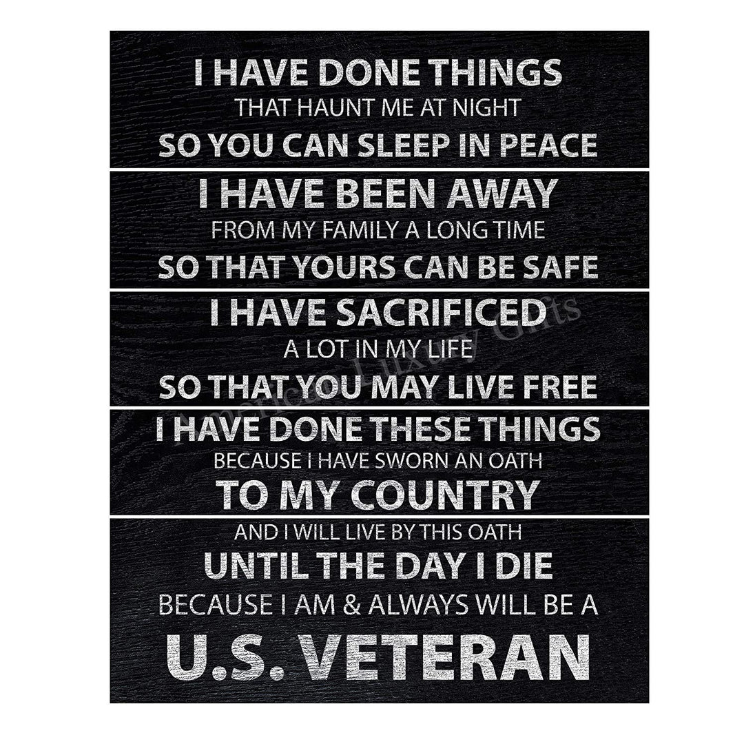 "I Am &amp; Always Will Be A US Veteran" Patriotic Military Wall Art -11 x 14"