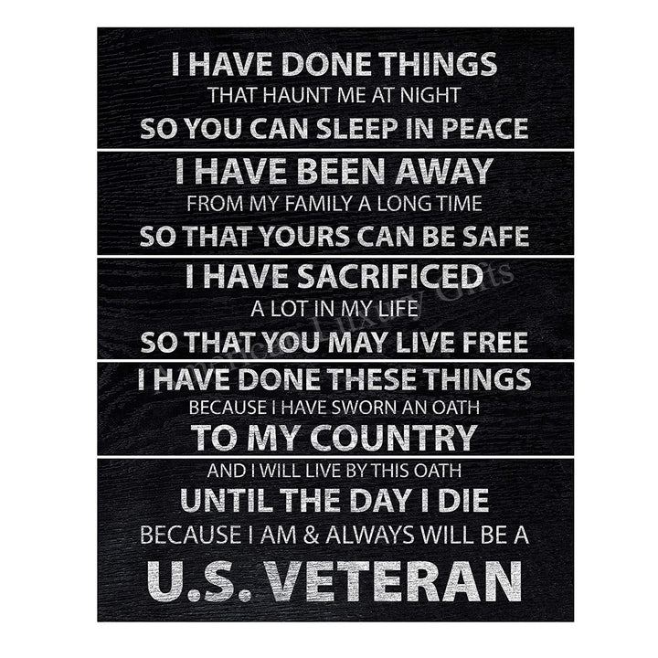 "I Am &amp; Always Will Be A US Veteran" Patriotic Military Wall Art -11 x 14"