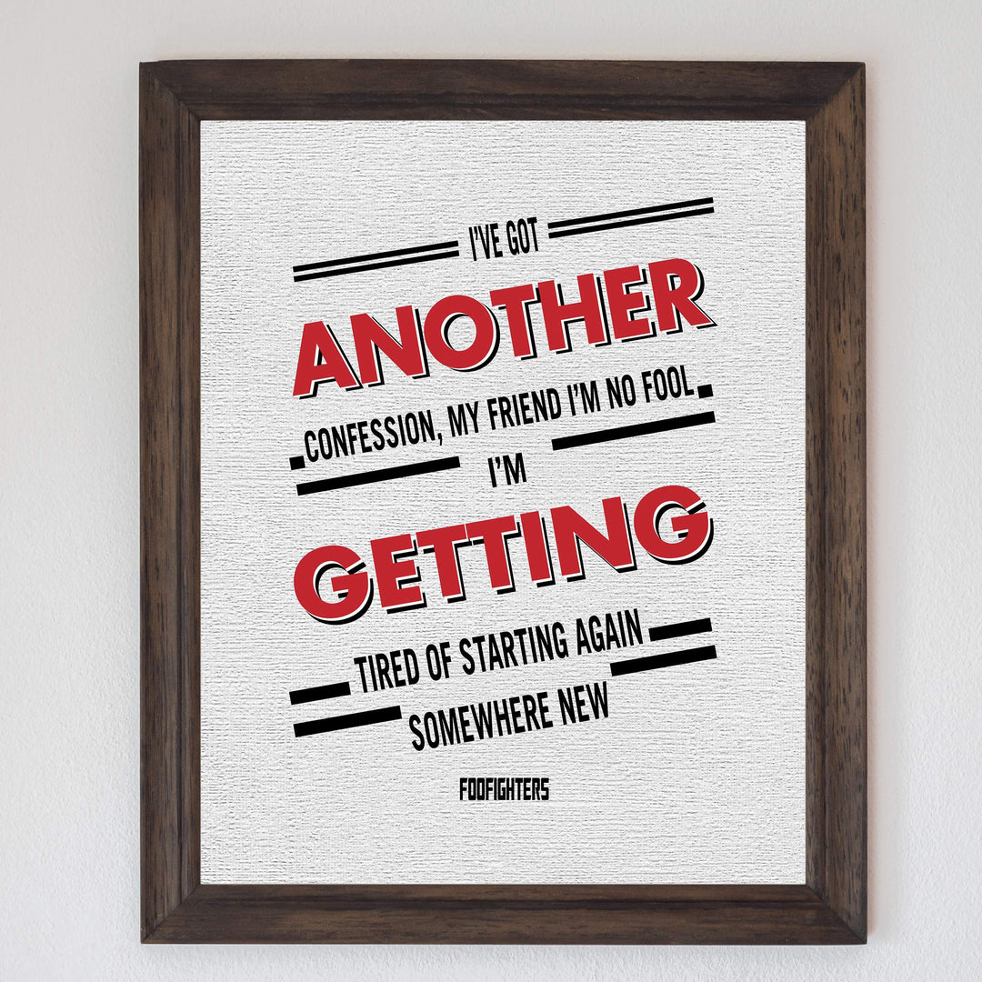 Foo Fighters-?Best of You?-Song Lyrics Wall Art- 8 x 10" Typographic Music Poster Print-Ready to Frame. Modern Home-Office-Studio-Bar D?cor. Perfect Grunge Gift for All Rock Music &amp; Foo Fans!