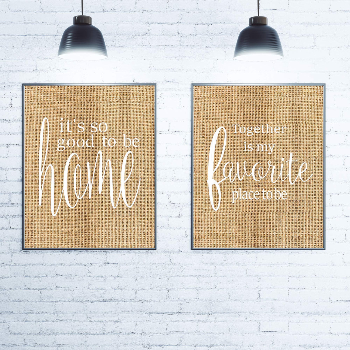 Home 2-Piece Wall Art Set- 8 x 10s Wall Prints-Ready to Frame."Good To Be Home-Together Is My Fav Place". Home-Kitchen-Living-Family Wall Decor. Great Reminders of Family. Great Housewarming Gift!