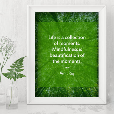 Life is a Collection of Moments- Inspirational Quotes Wall Art - 8 x 10" Forest Trees Photo Print -Ready to Frame. Motivational Home-Office-Studio Decor-Decorations. Great Zen - Mindfulness Decor!