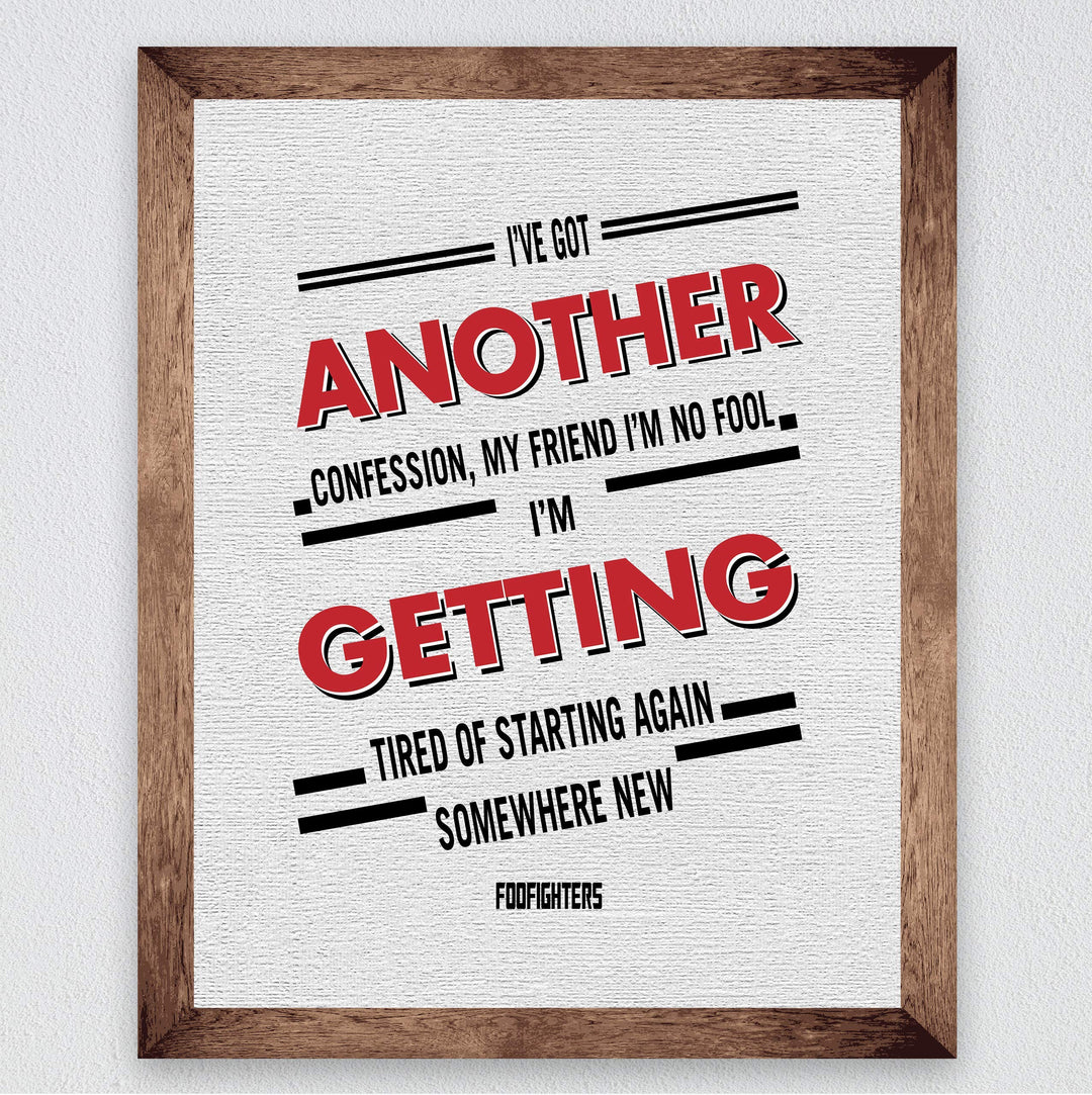 Foo Fighters-?Best of You?-Song Lyrics Wall Art- 8 x 10" Typographic Music Poster Print-Ready to Frame. Modern Home-Office-Studio-Bar D?cor. Perfect Grunge Gift for All Rock Music &amp; Foo Fans!