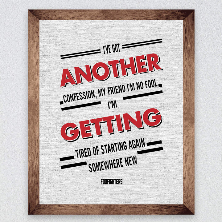 Foo Fighters-?Best of You?-Song Lyrics Wall Art- 8 x 10" Typographic Music Poster Print-Ready to Frame. Modern Home-Office-Studio-Bar D?cor. Perfect Grunge Gift for All Rock Music &amp; Foo Fans!