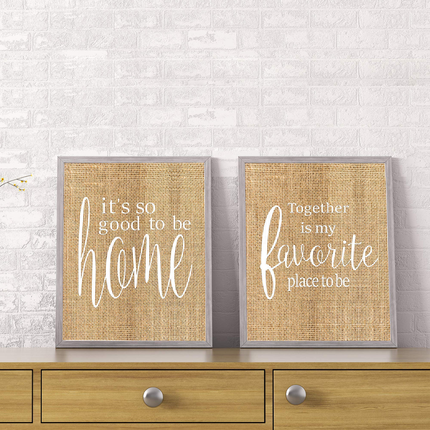 Home 2-Piece Wall Art Set- 8 x 10s Wall Prints-Ready to Frame."Good To Be Home-Together Is My Fav Place". Home-Kitchen-Living-Family Wall Decor. Great Reminders of Family. Great Housewarming Gift!