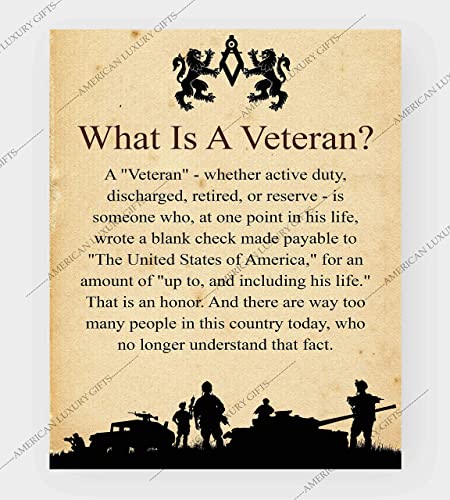 "What Is A Veteran"-Patriotic Wall Art Sign -8 x 10"