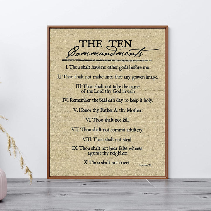 "Ten Commandments"-Exodus 20 -Bible Verse Wall Art-11 x 14"