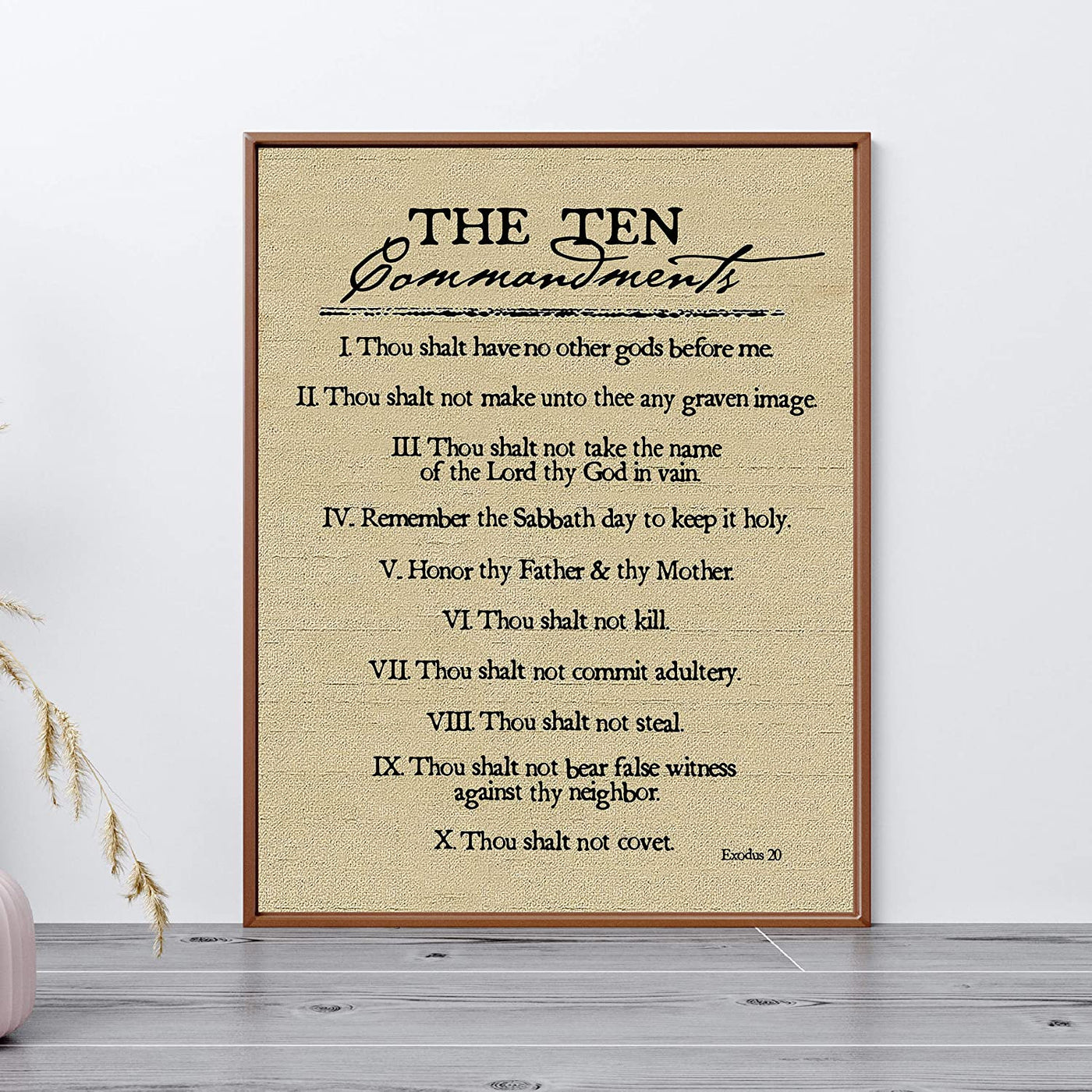 "Ten Commandments"-Exodus 20 -Bible Verse Wall Art-11 x 14"